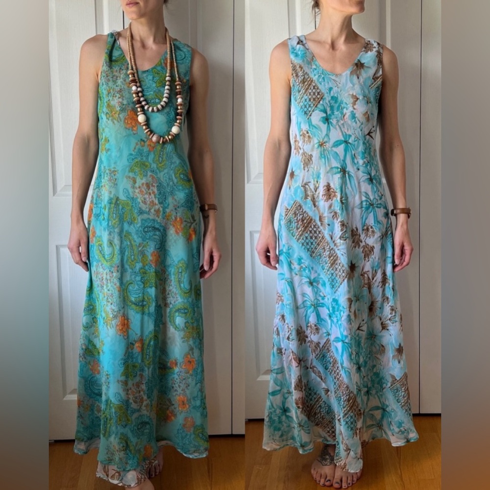 Y2K Bias Cut Reversible Maxi Dress